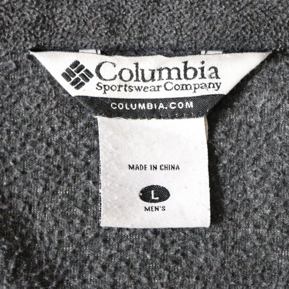 Columbia Fleece Sweater Gray Mens Large Full Zip Jacket - Picture 7 of 8